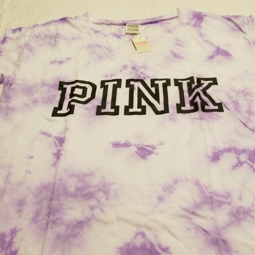 White and purple tie dyed tshirt